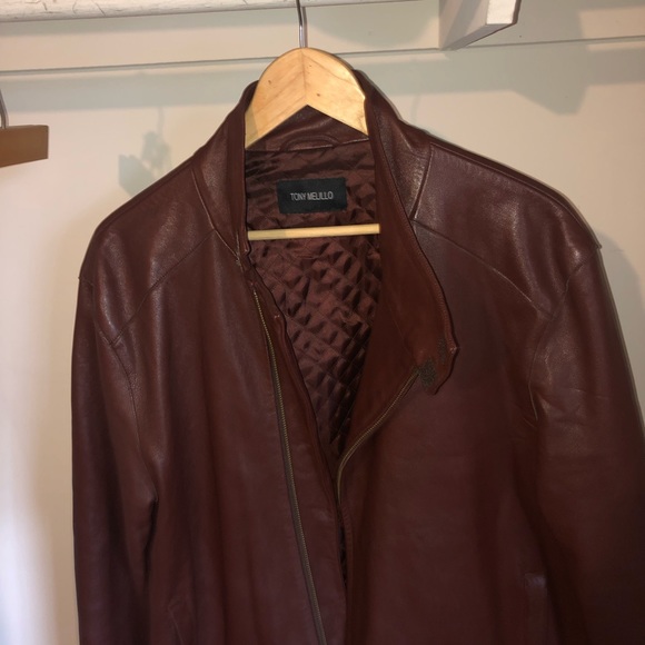 Tony Melillo Brown leather Moto Jacket - Picture 3 of 6